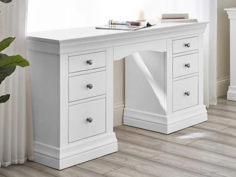Image of Julian Bowen Clermont Surf White 6 Drawer Dressing Table