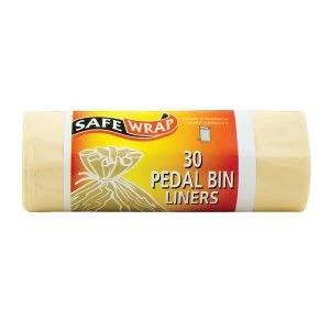 Image of Safe Wrap Pedal Bin Liners 30 Sacks Per Roll 4 Rolls Standard