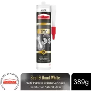 Image of Seal & Bond Sealant Cartridge Multi Purpose Adhesive White, 389g - Unibond