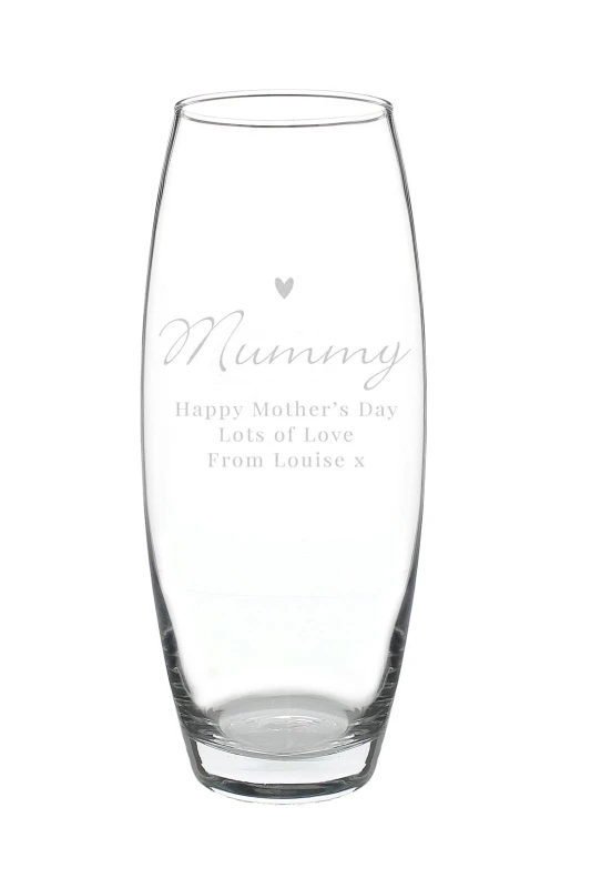 Image of Personalised Memento Company Womens Personalised Love Heart Bullet Vase in Clear Clear Female