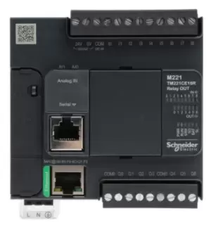Image of Schneider Electric Modicon M221 PLC CPU - 9 Inputs, 7 Outputs, Digital, Mini USB Interface