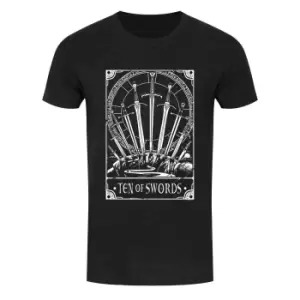 Image of Deadly Tarot Mens Ten Of Swords T Shirt (S) (Heather Black)