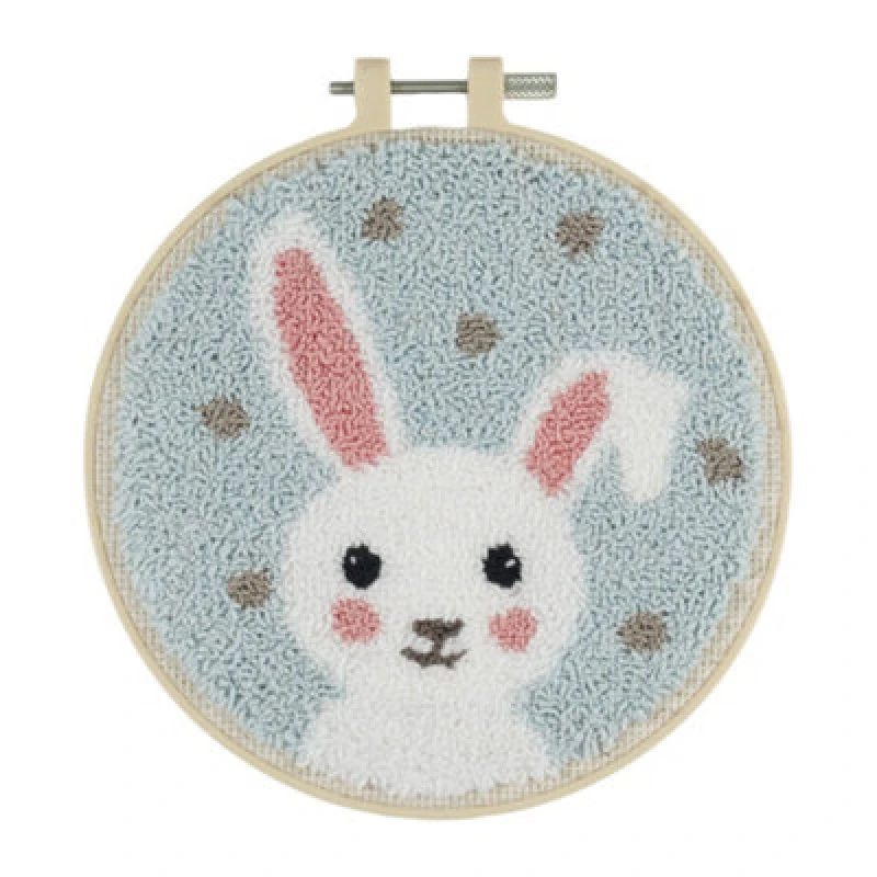 Image of Groves Of Thames P/needle Bunny - Punch Needle Kit: Floss And Hoop: Bunny - Trimits
