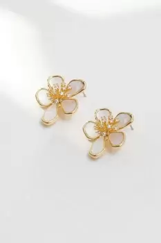 Image of Gold Plated Statement Flower Earrings