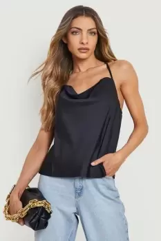 Image of Cowl Neck Cross Back Cami Top