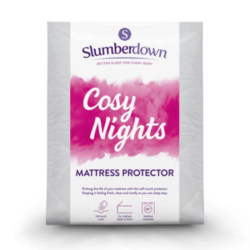 Image of Slumberdown Slumberdown Cosy Nights Mattress Protector in White Size: Single White Single Unisex 5012924060379