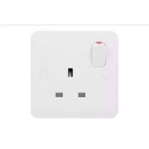 Image of Schneider Electric Lisse White Moulded - Switched Single Power Socket, 13A, Double Pole, GGBL3010D, White, Pack of 10