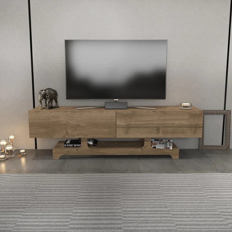 Image of Decorotika Tera TV Stand TV Unit for TVs up to 72" Light Brown