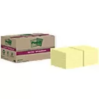 Image of Post-it Super Sticky Recycled Notes 47,6 x 47,6mm Canary Yellow 70 Sheets Pack of 12 Pads