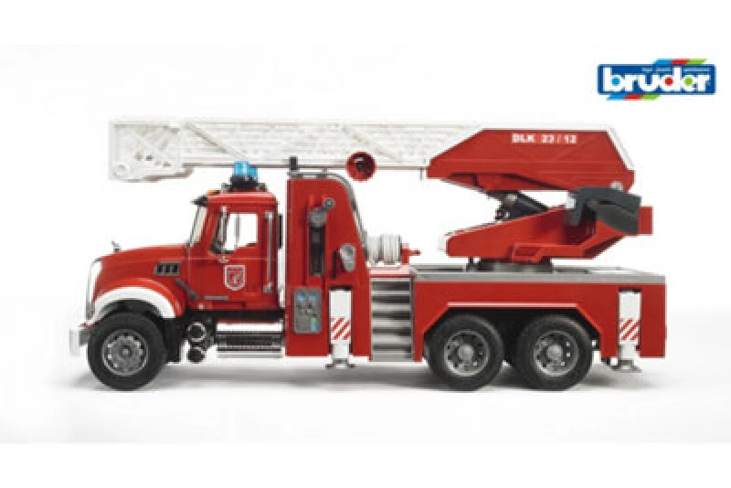 Image of Bruder Mack Granite Fire Engine With Ladder, Waterpump And L S Modu Detailed Vehicle & Playset Model
