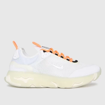Image of Nike White & Orange React Live Trainers Youth