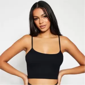 Image of I Saw It First Seamless Ribbed Cami Crop Top - Black