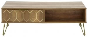 Image of Orleans 2 Drawer Coffee Table - Mango Wood Effect