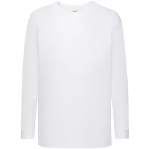 Image of Fruit Of The Loom Childrens/Kids Long Sleeve T-Shirt (9-11) (White)