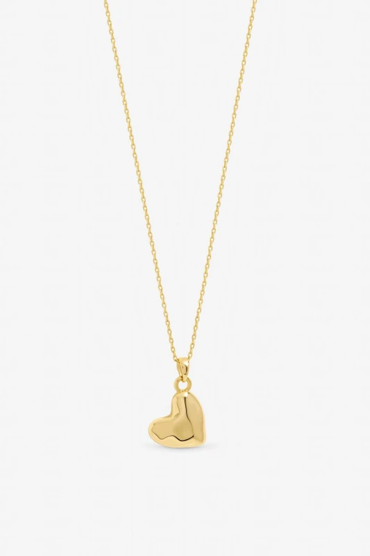 Image of Inicio Womens Gold Plated Molton Heart Small Pendant - Gift Pouch Gold Female One Size