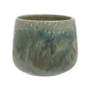 Image of 14cm Green Glaze Planter