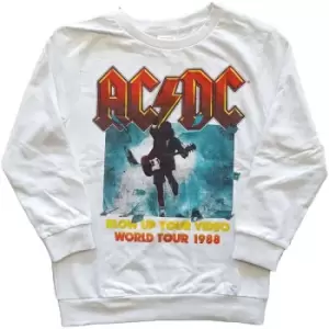 Image of AC/DC - Blow Up Your Video Kids 11-12 Years Sweatshirt - White