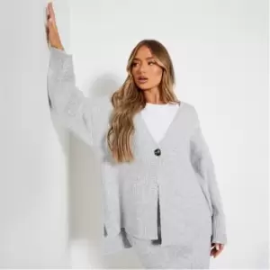 Image of I Saw It First Recycled Wide Sleeve Oversized Cosy Knit Cardigan - Grey