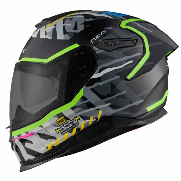 Image of Nexx Y.100R Urbangram Black Matt Full Face Helmet Size 2XL