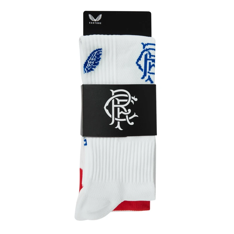 Image of Castore Rangers Away Socks 2022 2023 Juniors - White White C8 - C13