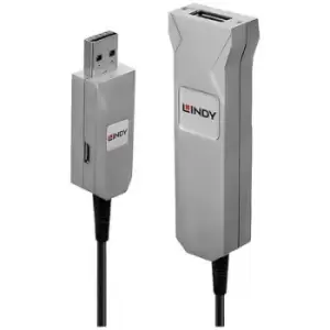 Image of LINDY USB cable USB 3.2 1st Gen (USB 3.0 / USB 3.1 1st Gen) USB-A plug, USB-A socket 50 m Black, Grey 42701
