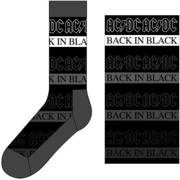 Image of AC/DC - Back In Black Unisex UK Size 7 - 11 Ankle Socks - Black