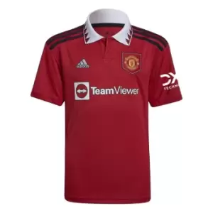 Image of adidas Manchester United FC Home Shirt 2022 2023 Juniors - Red