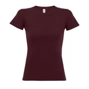 Image of SOLS Womens/Ladies Imperial Heavy Short Sleeve T-Shirt (S) (Burgundy)