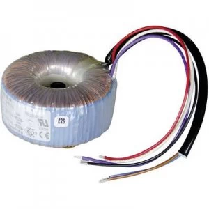 Image of Toroidal core transformer 1 x 230 V 2 x 12 V AC 75 VA 3.13 A