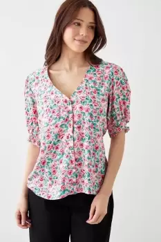 Image of Rose Button Through Blouse