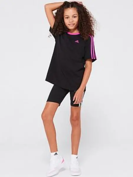 Image of adidas Girls 3-Stripes Shorts Kids - Size 11 - 12 Years