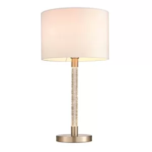 Image of Andromeda LED 1 Light Table Lamp Satin Chrome, Acrylic With Bubbles, E27