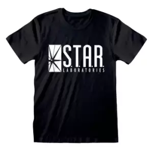 Image of The Flash Unisex Adult Star Labs T-Shirt (M) (Black)