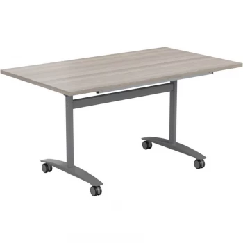 Image of 1600MM Rectangular Tilt Top Table - Silver/Grey Oak