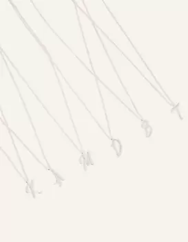 Image of Accessorize Womens Sterling Silver-Plated Initial Pendant Necklace White, Size: K