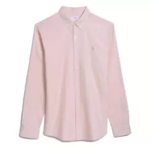 Image of Farah Oxford Long Sleeve Shirt - Pink