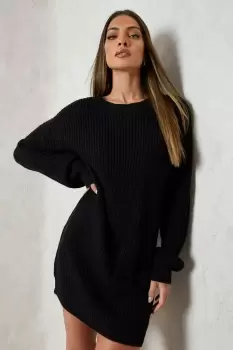 Image of Crew Neck Jumper Dress