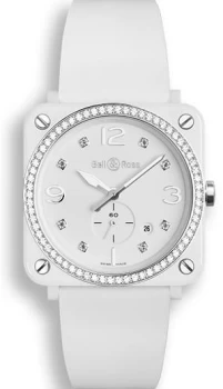 Image of Bell & Ross Watch White Ceramic Quartz Diamond