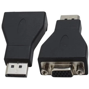 Image of DisplayPort 1.2 (M) to VGA (F) Black OEM Converter Adapter