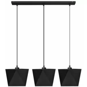 Image of Helam Adamant Straight Bar Pendant Ceiling Light Black 65cm