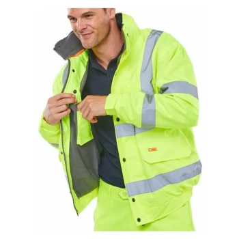 Image of BOMBER JACKET FLEECE LINED SAT YELLOW XL - B-seen Hv Outer Wear