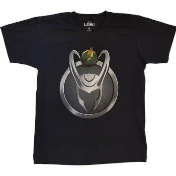 Image of Marvel Comics - Loki Symbol Unisex Medium T-Shirt - Black