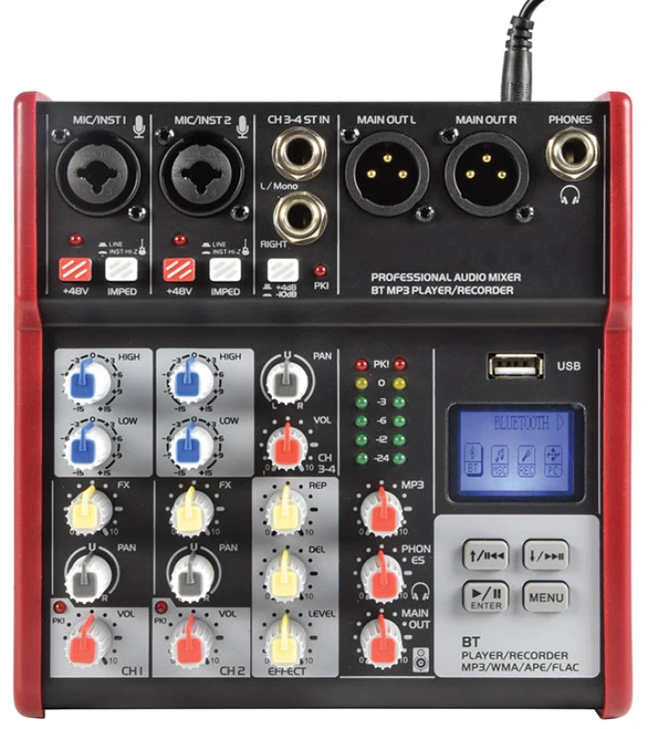 Image of Citronic Citronic CSM-4 Compact Mixer With USB & Bluetooth 2 mono + 1 stereo 170.871UK
