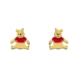 Image of Disney Winnie The Pooh Sterling Silver Gold Plated Earrings E906415YL