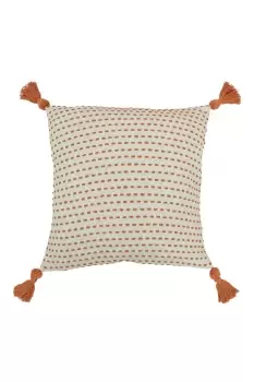 Image of Ezra Large Embroidered Tasselled Cushion