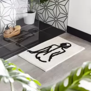 Image of Furn Nude Rectangular Bath Mat (One Size) (Ivory/Black)