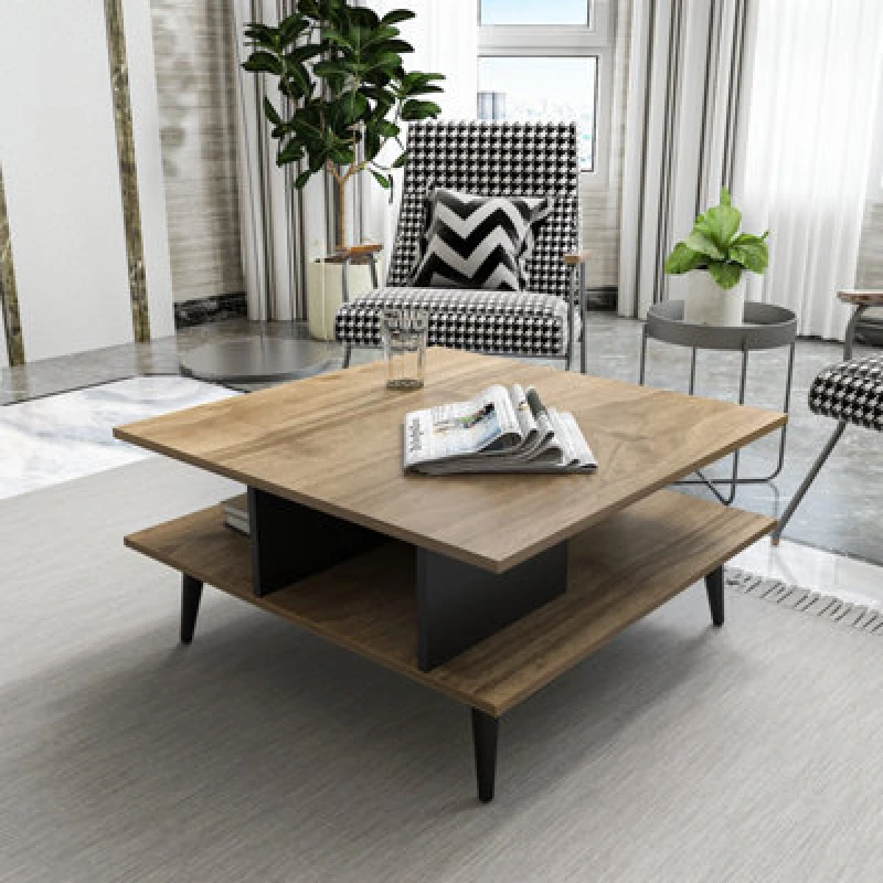 Image of Decorotika Akya Coffee Table With Storage Walnut Black