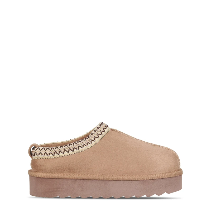 Image of Be You Faux Fur Trim Mule - Nude Nude 4