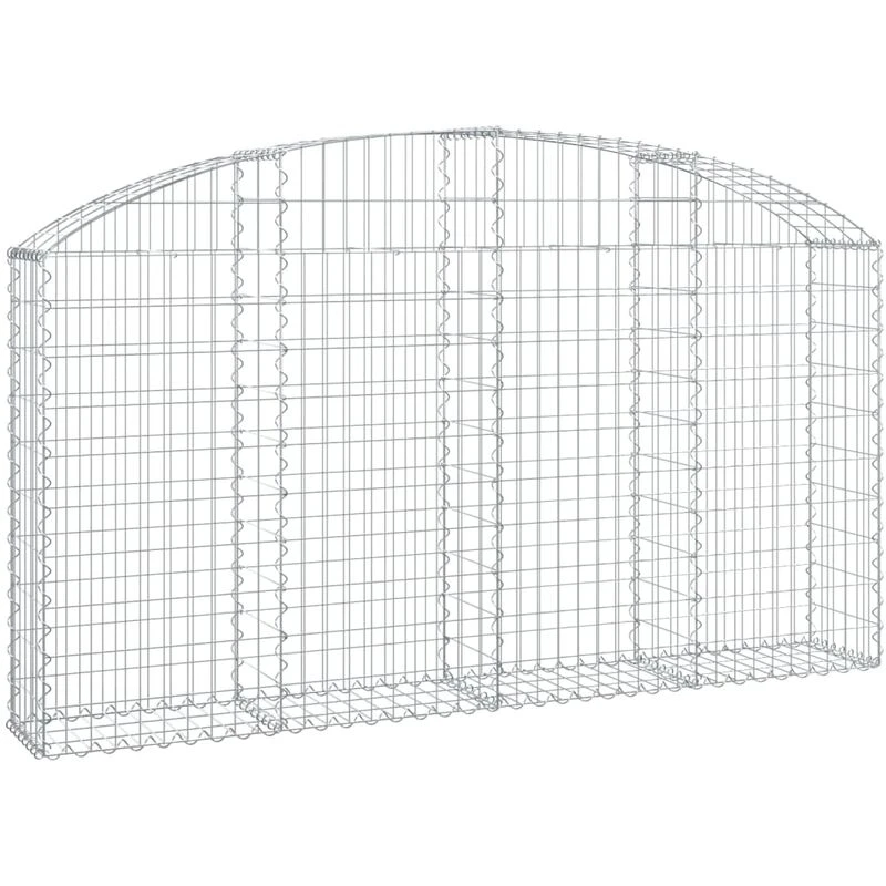 Image of VIDAXL Arched Gabion Basket 200x30x100/120cm Galvanised Iron Vidaxl 8720845651282