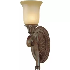 Image of Wall Light Medieval Style Arched excavation Glass Shade Bronze LED E14 60W